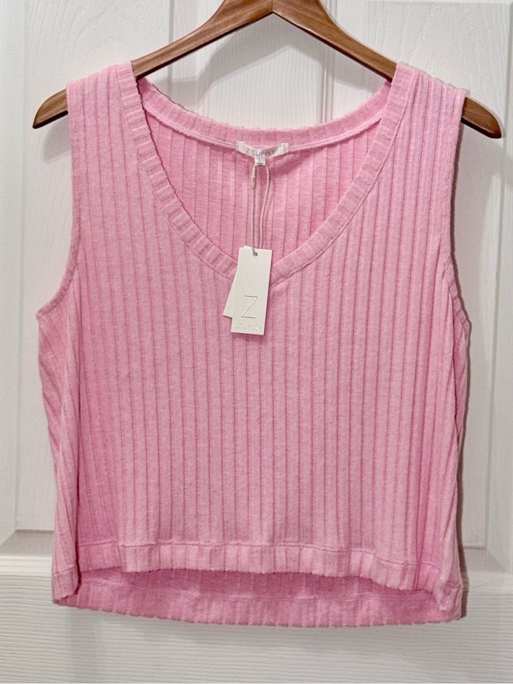 Z Supply ⭐️NEW⭐️ Sloane V-Neck Rib Tank Passion Fruit Pink Size L